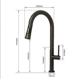360 Rotation Pull Out Deck Mounted Sink Kitchen Faucet