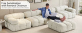 L Shaped Modular Compression Sectional Ottoman 4 Seater Sofa