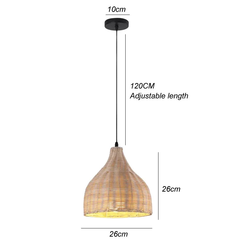 Bamboo Chandelier Pendant Wood Ceiling Lamp