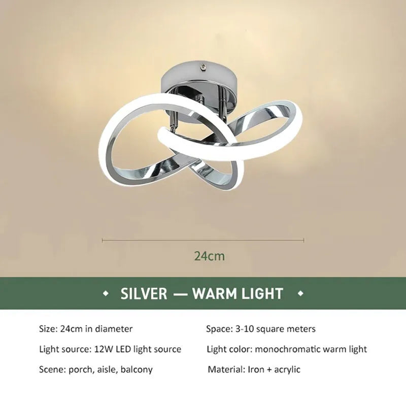 Circle Intercept Shape LED Modern Minimalist Ceiling Lights Lamp