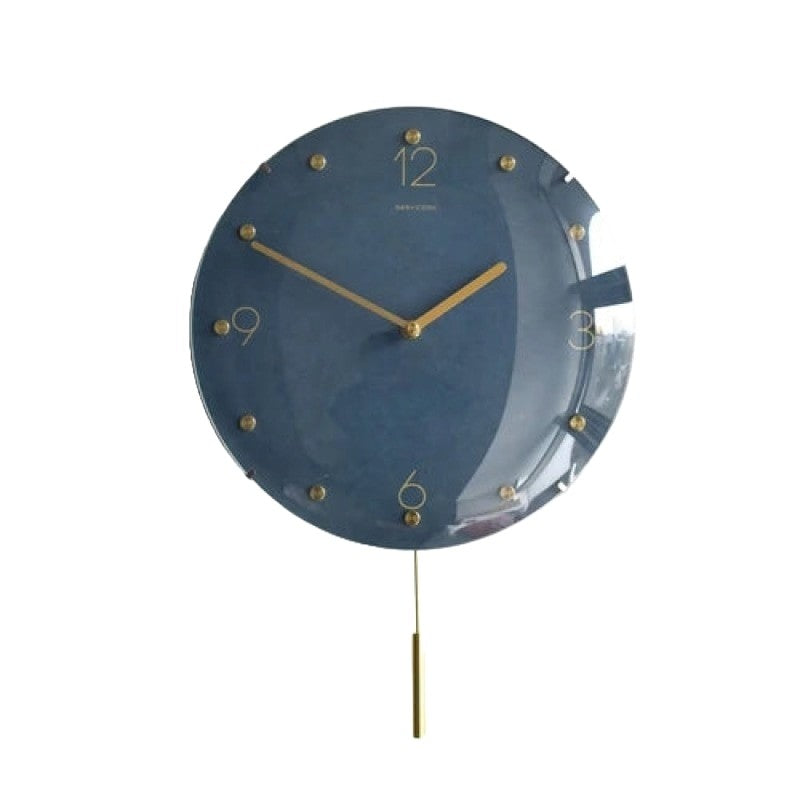 Wall Clock Classic Metallic Nordic Vintage Metal Pendulum