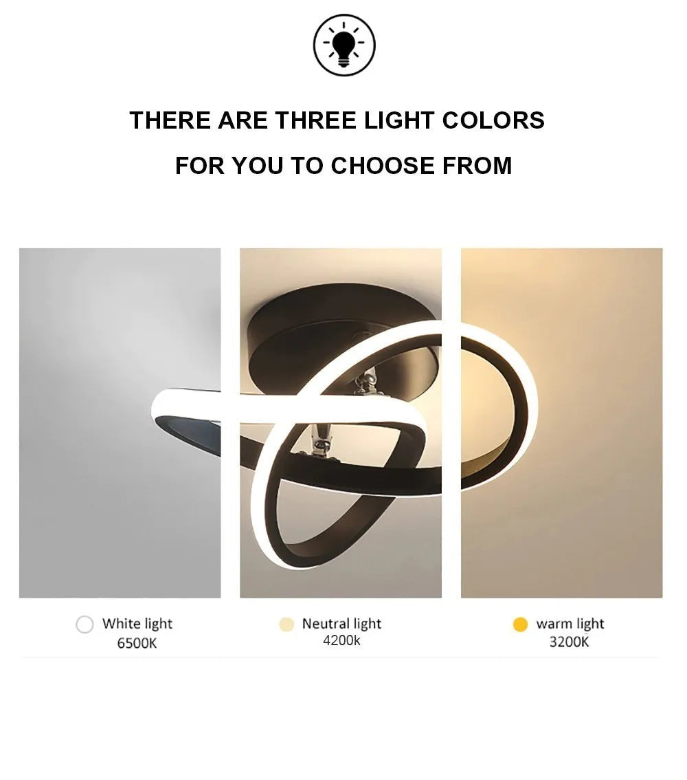 Circle Intercept Shape LED Modern Minimalist Ceiling Lights Lamp
