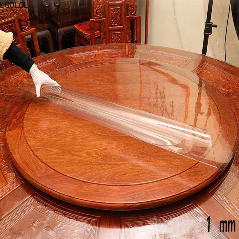 Waterproof PVC Transparent Round Tablecloth