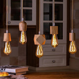 Wooden Pendant Lights of Geometric Figures