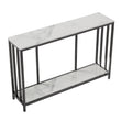 2 Tier Marble Entryway Console Open Shelf Table