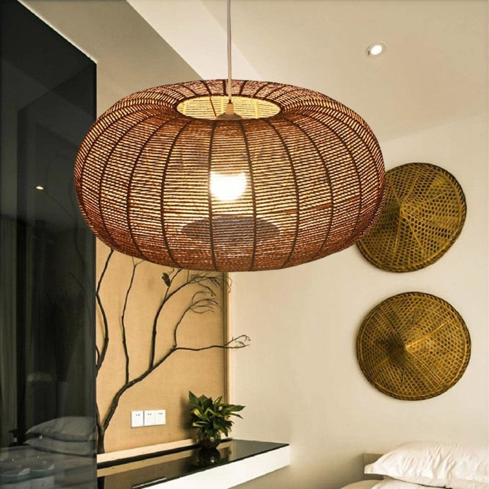 Boho Rattan Bamboo Pendant Lamp Shade