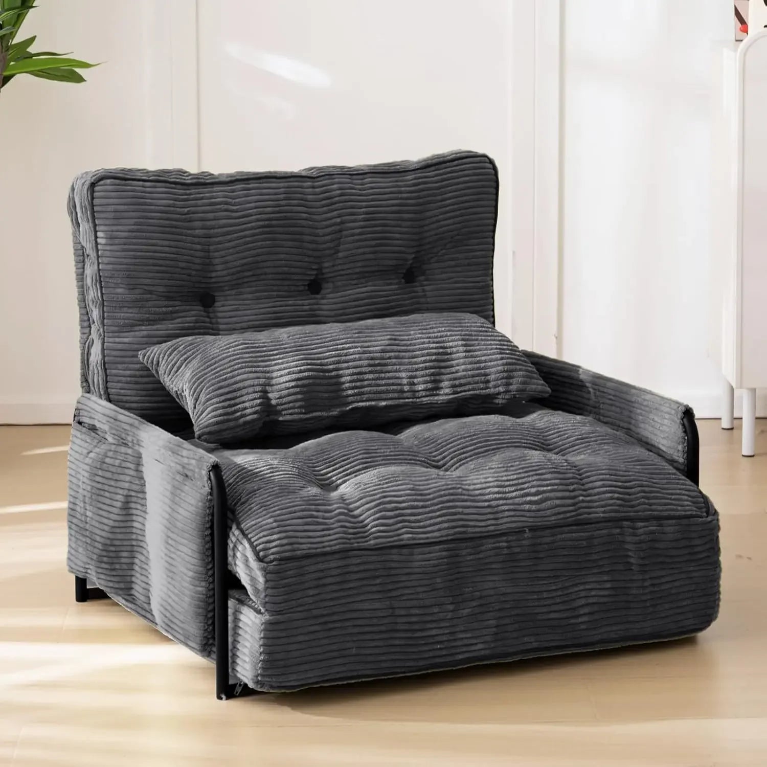 Adjustable 2 Pillows Multi Functional 5 Position Foldable Sofa