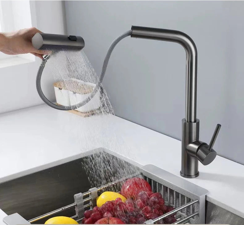 3 Mode Waterfall Crane Sensor Pull Out Sink Faucet