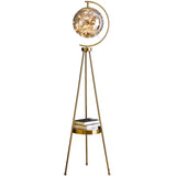 Globe Clear Smoky Glass Round Standing Light