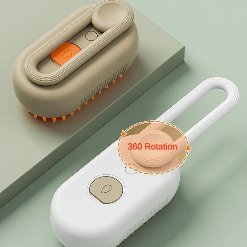 Portable Pet Steam Brush Massage Comb with Retractable Handle