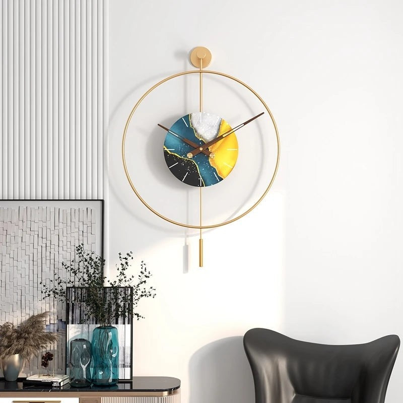 Nordic Luxury Wall Clock Minimalist with Modern Pendulum