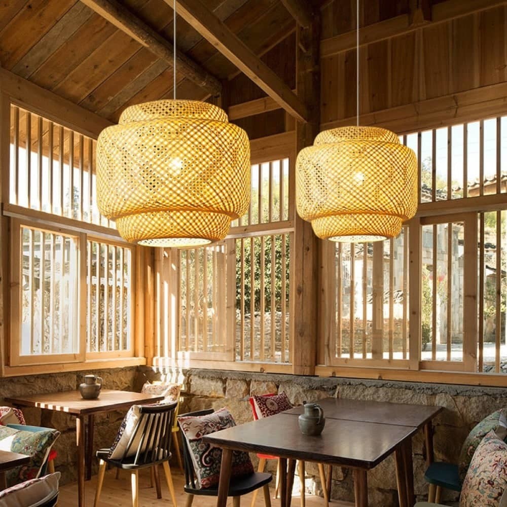 Lantern Style Handmade Bamboo Pendant Light