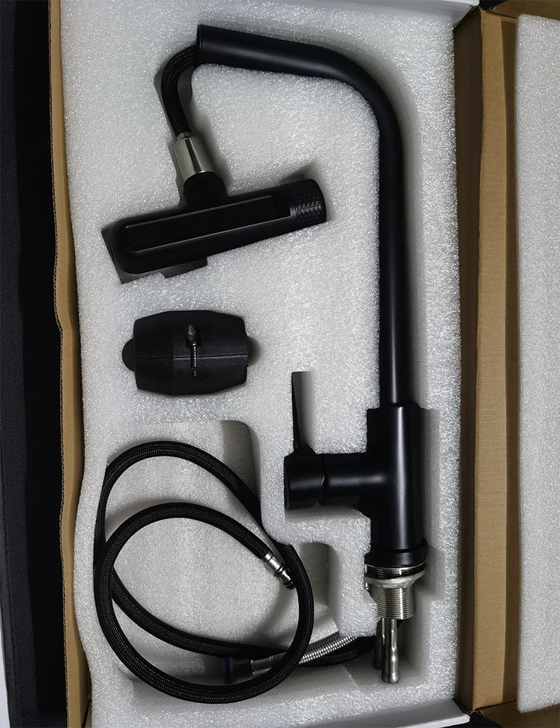 Retractable Pull Out Rotation Stream Sprayer Head Sink Faucet