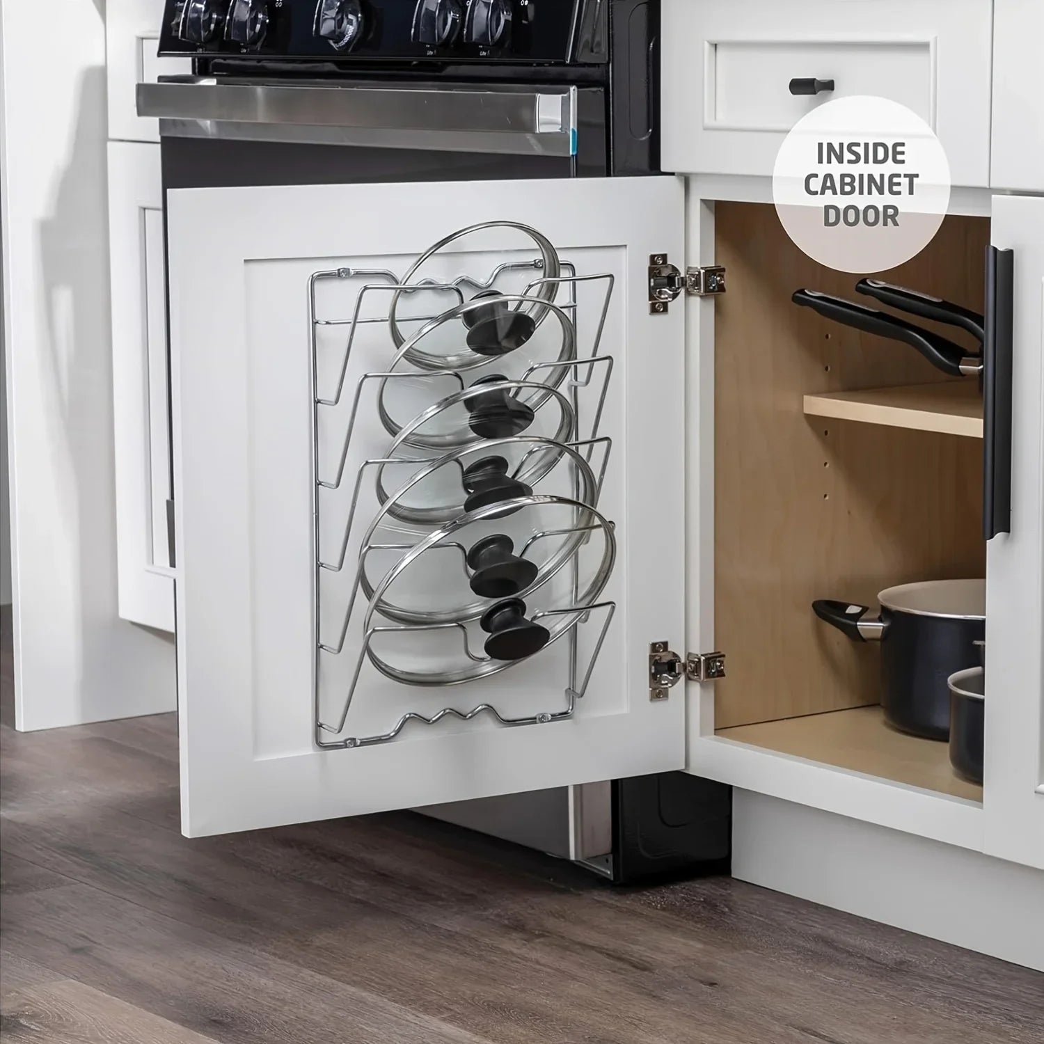 Metal Hanging Pot Lid Rack Kitchen Storage Organizer