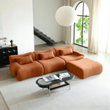 L Shaped Velvet Ottoman Corner Compressed Sofa