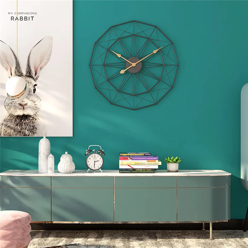 Abstract Geometric Industrial Hanging Wall Clock