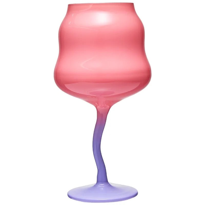 Ins Style Crystal Wine Glass, Abstract Pastel Color
