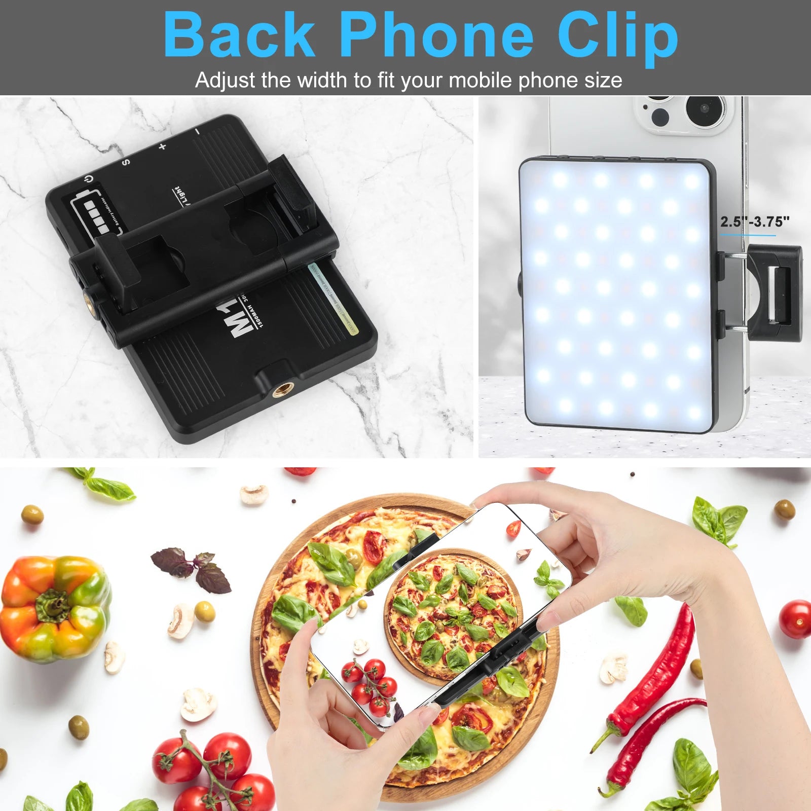 LED Selfie Clip Rechargeable Portable Light