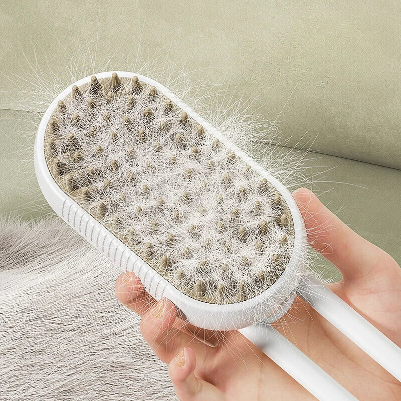 Portable Pet Steam Brush Massage Comb with Retractable Handle