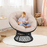 Round 360° Swivel Rattan Thick Cushion Chair