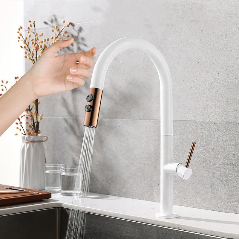 Touch Pull Out Sensor Water Tap Rotate Faucet