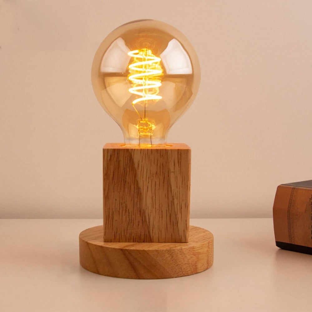 Small Wooden Base Table Lamp