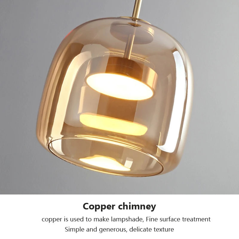 Nordic Glass Smoke Hanging Modern Pendant Lamp