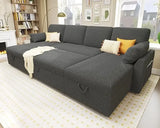 Oversized 2 in 1 Pull Out Bed Double Storage Sofa