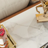 Marble Solid Geometric Base Sofa Side Entryway Table
