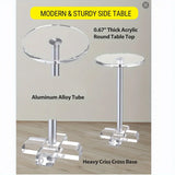 Round Acrylic Cross Base Side Table