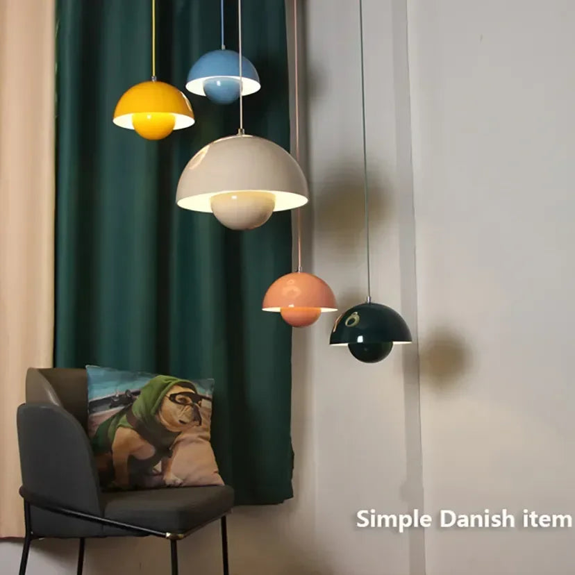 Nordic Flower Semicircular Hanging Pendant Lamp