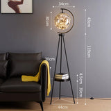 Globe Clear Smoky Glass Round Standing Light