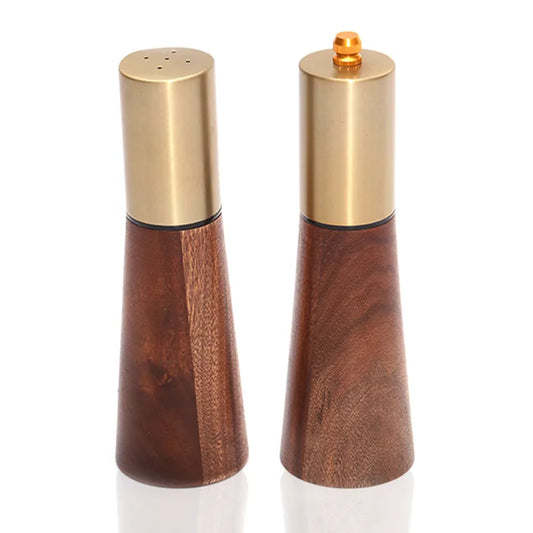 Wooden Salt Shaker and Grinder Set Kitchen Utensil