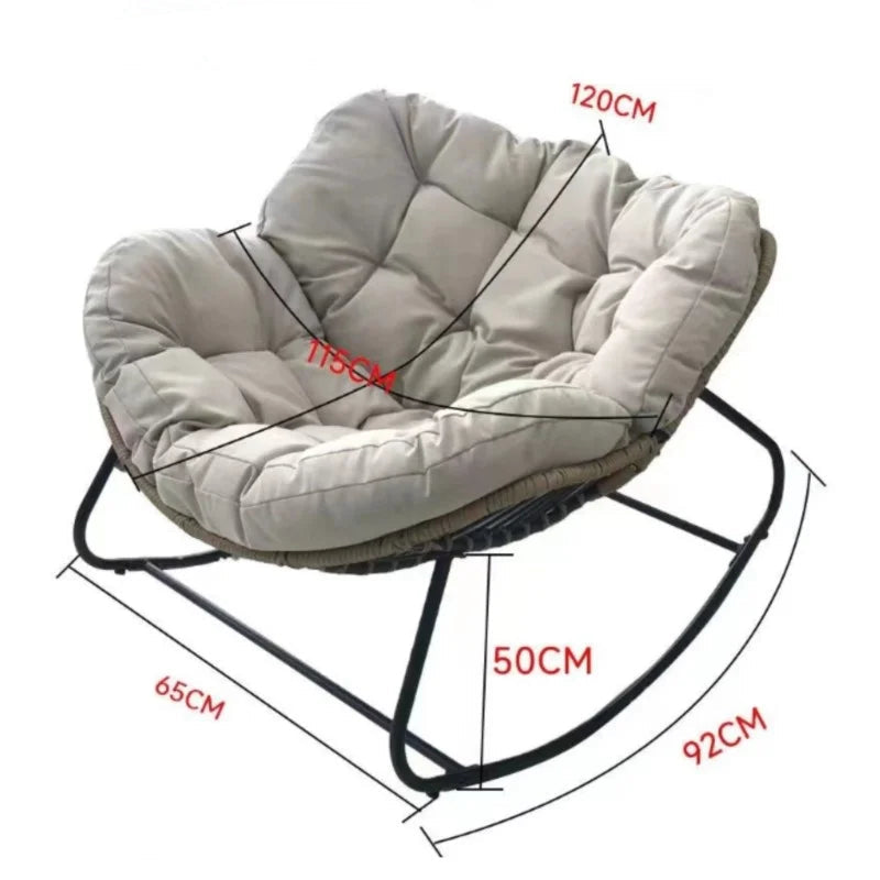 Padded Cushion Rattan Swing Lazy Chair