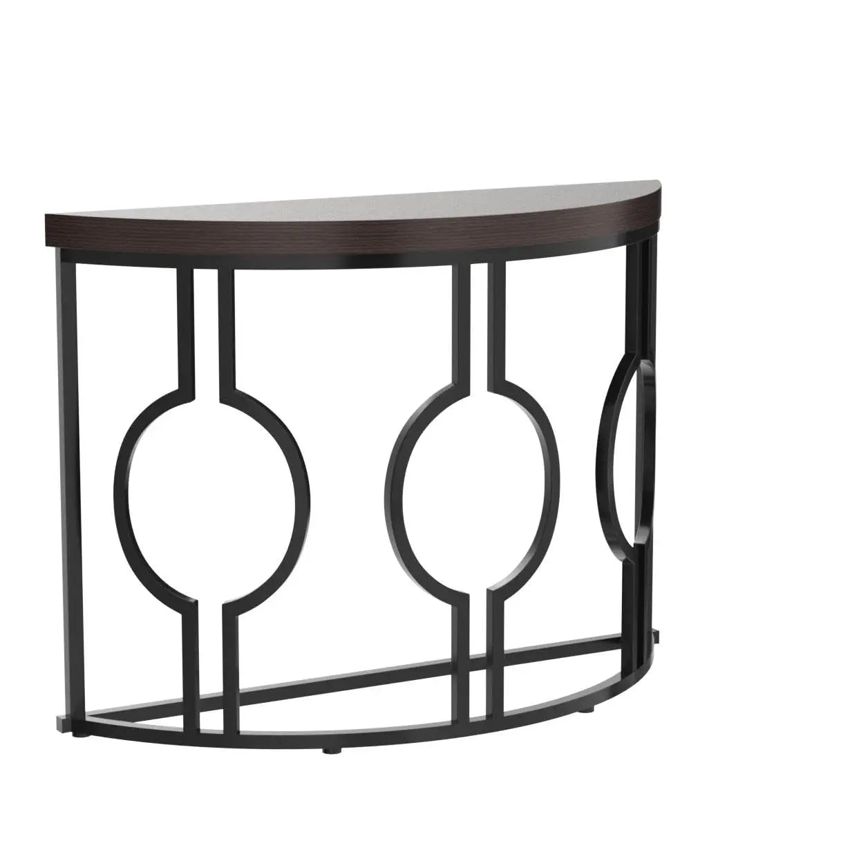 Geometric Base Half Moon Entryway Semi Circle Wood Table