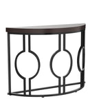 Geometric Base Half Moon Entryway Semi Circle Wood Table