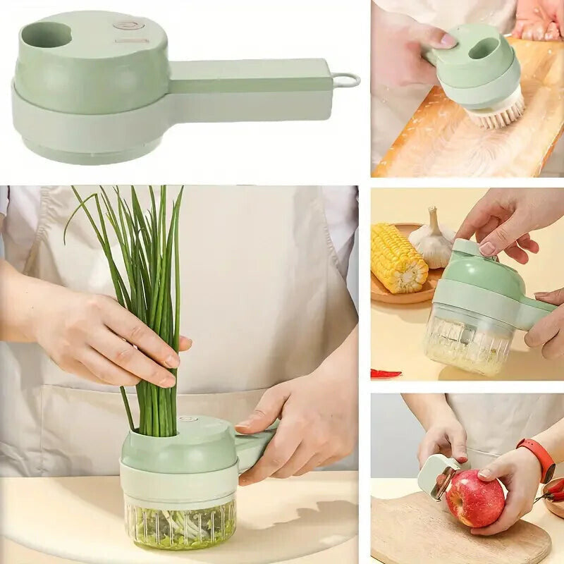 4 In 1 Electric Vegetable Cutter Mini Portable Food Processor