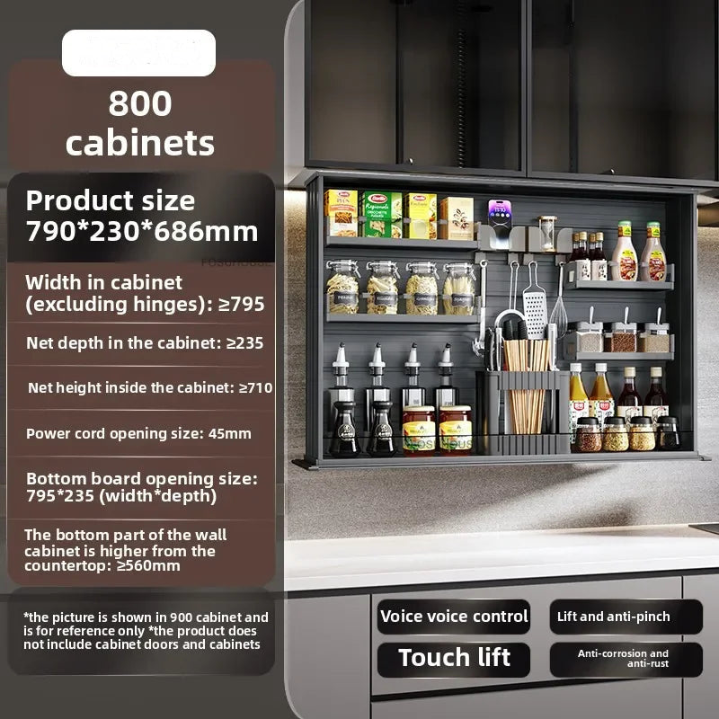 Touch Lift Wall Modern Kitchen Storage Organizer Cabinet