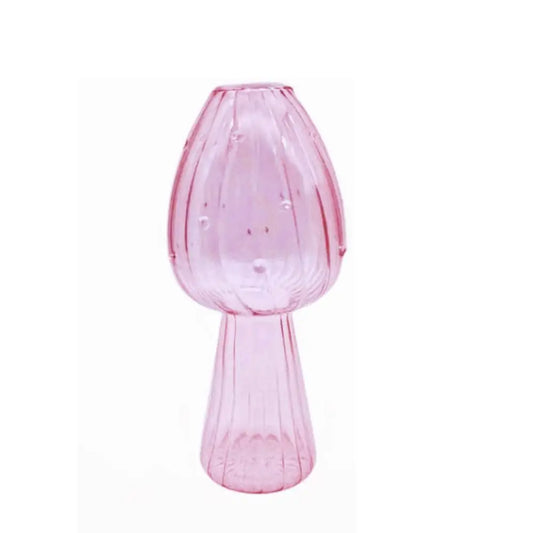 Flower Transparent Mushroom Glass Table Top Vase