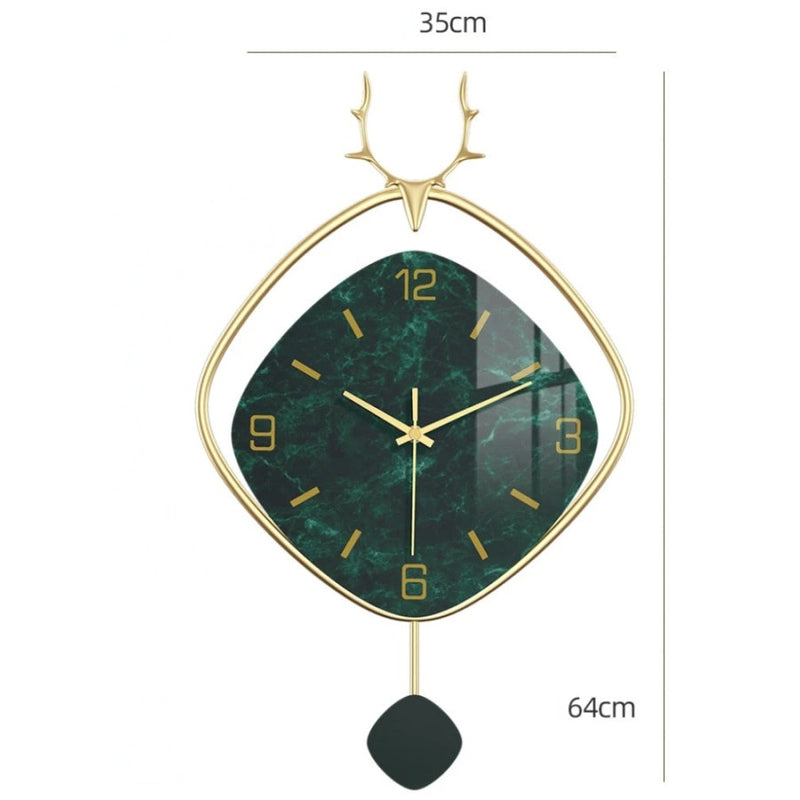Artistic Nordic Wall Clock Creative Deer Head with Pendulum