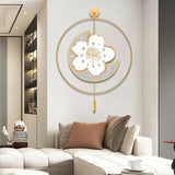 Moon and Flower Artistic Pendulum Wall Clock