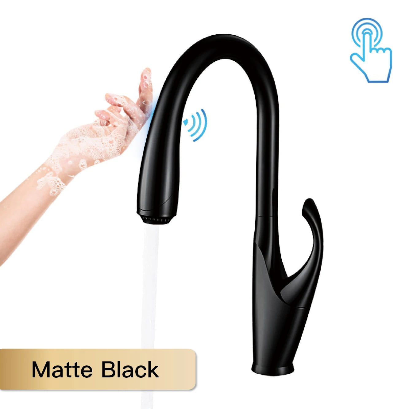 Touch Pull Out 3 Function Single Handle Dual Control Faucet