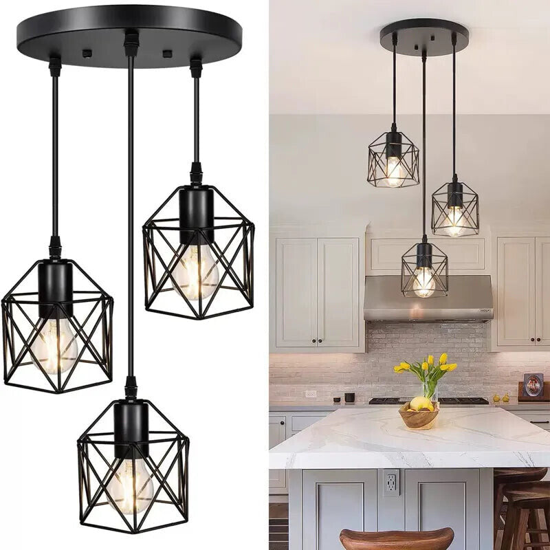 Adjustable Led Industrial Metal Cage Ceiling Pendant Lamp