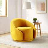 Leisure Upholstered Round Accent Arm Swivel Chair