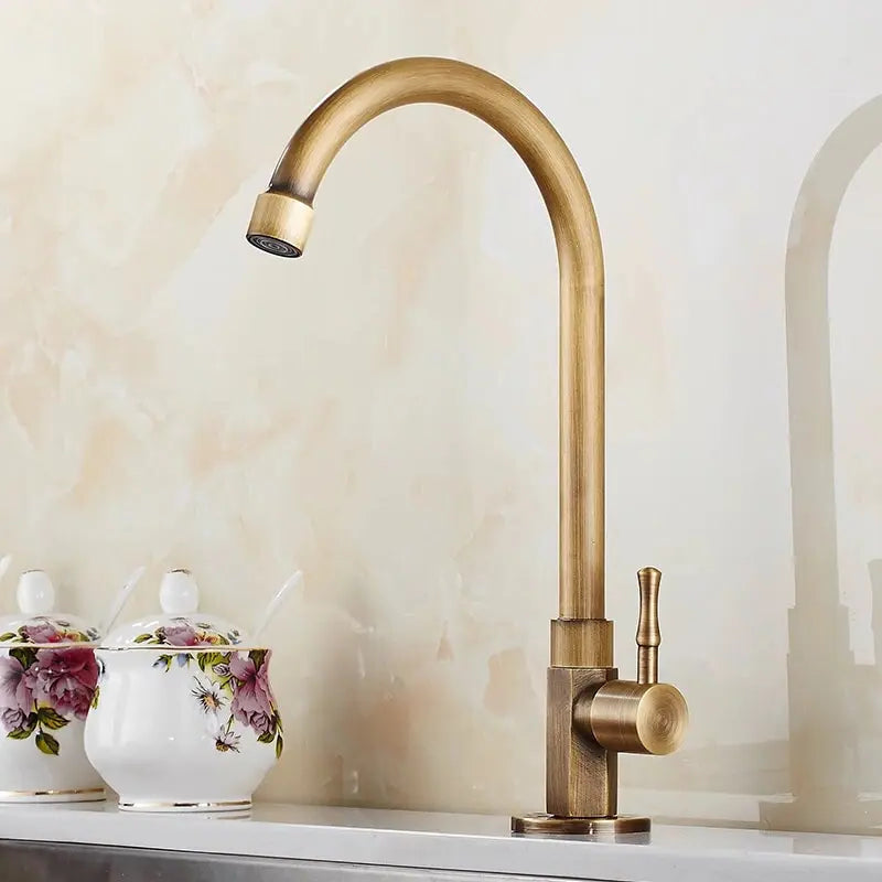 Kitchen Sink Antique 360 Rotation Single Hole Faucet