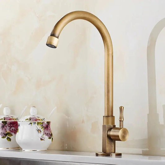 Kitchen Sink Antique 360 Rotation Single Hole Faucet