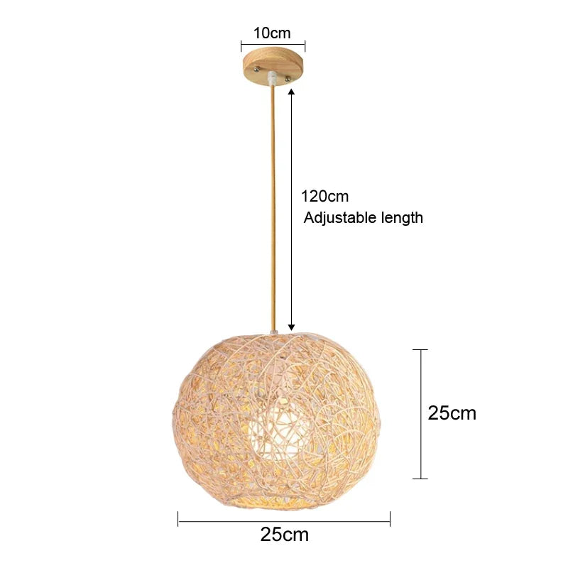 Rattan Bamboo Ceiling Hanging Lamp Pendant Light