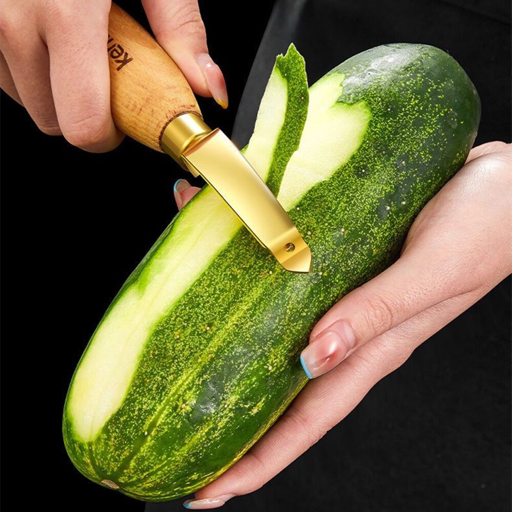 Stainless Steel Wood Handle Fruit Peeler