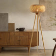 Handmade Bamboo Rattan Tripod Led Floor Lamps