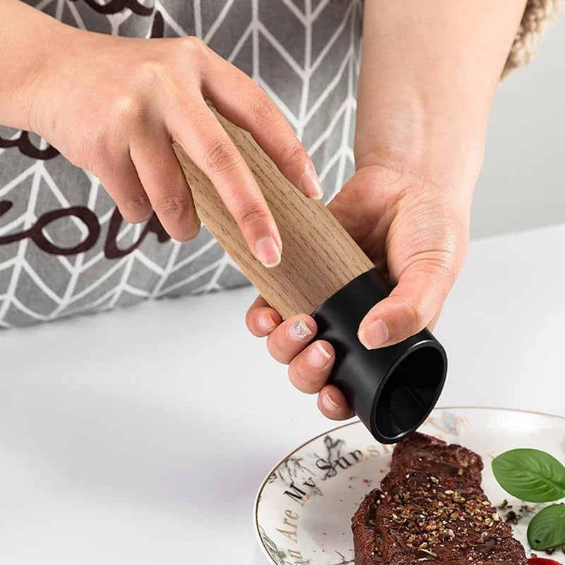 Manual Wooden Spice Grinder Salt Pepper Nuts